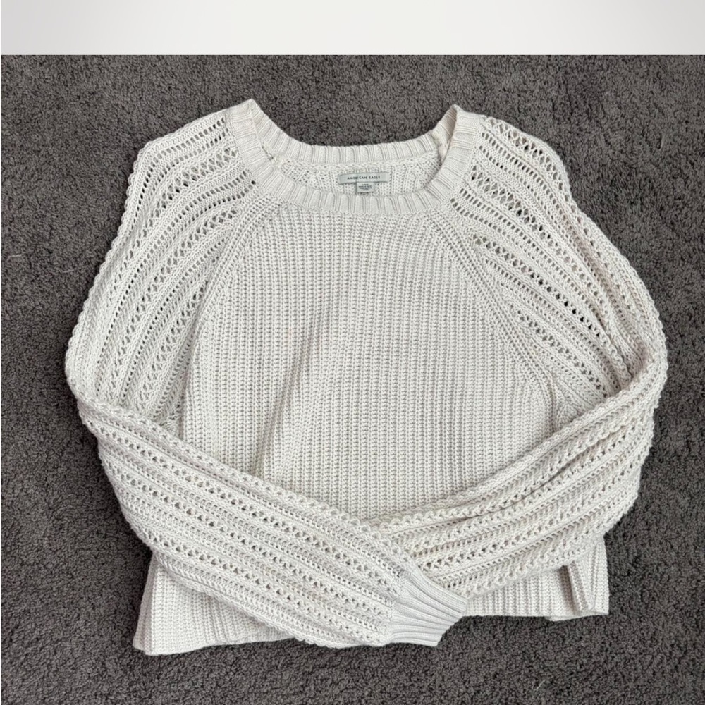 American Eagle Outfitters Cream Knit Sweater
